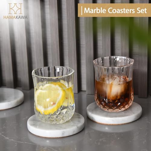 Real Natural Marble Coasters Set of 4 (4 Count)