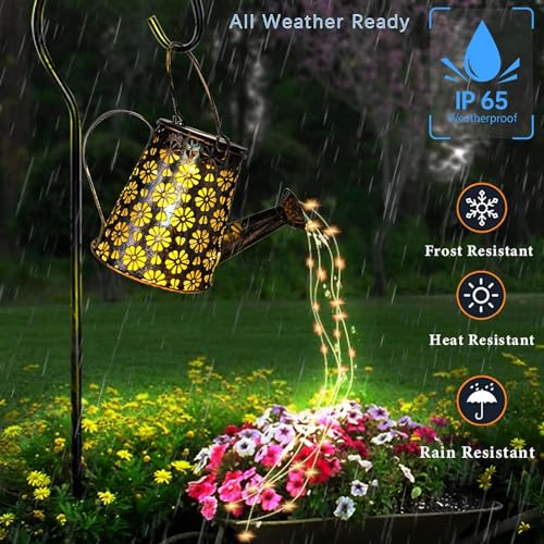 2 Pack Solar Watering Can with Lights (2 Count)