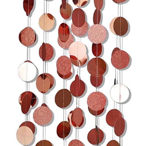 6 Pcs Rose Gold Paper Circle Dots Garland (6 Count)