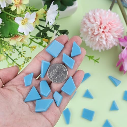 Blue Mosaic Tiles for Crafts Bulk (7.05 Ounce)