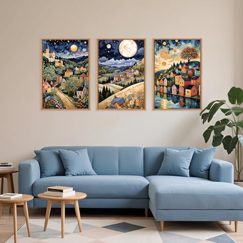 Large Abstract Colorful Framed Canvas Wall Art