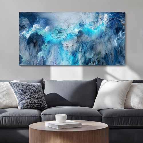 Blue Canvas Wall Art Modern Abstract Wall Decor for Living Room Contemporary Pictures for Bedroom Wall Decor Artwork for Walls Dinning Room Decoration Wall Navy Blue Office Decor20×40IN