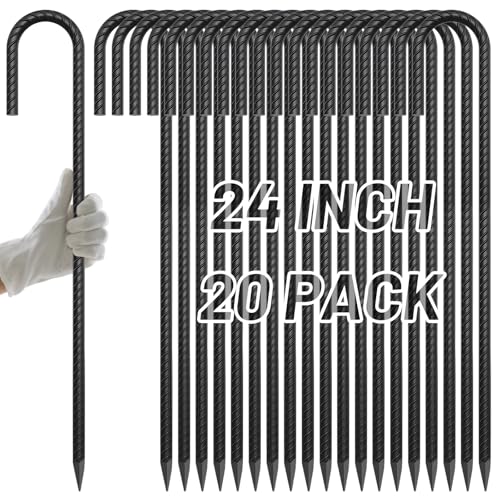 Rebar Stakes 24 Inch J Hook (20 Count)