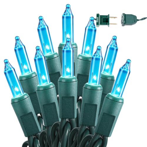 Teal Christmas Incandescent String Lights Outdoor 300 Count 69.6ft