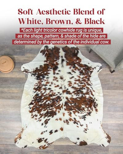 Original Tricolor Cowhide Rug 5x7 ft