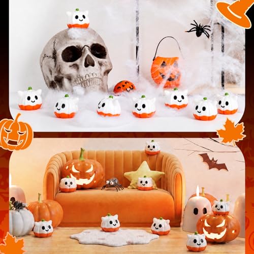 50 Pcs Halloween Mini Ghosts Figurines Resin Tiny Ghosts (50 Count)