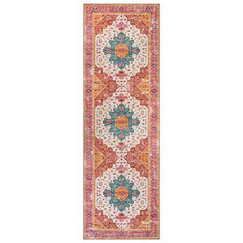 Ultra Thin Washable Pink Long Bathroom Rug