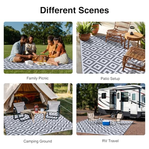 Outdoor Rug 8x10 ft Waterproof Reversible Mat