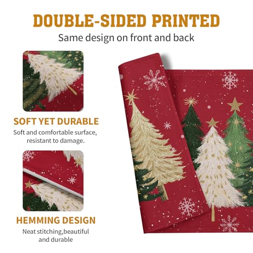 Red Christmas Tree Placemats Set of 4