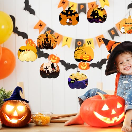 60 Pcs Pumpkin Wooden Cutouts Thanksgiving Unfinished Wood Crafts Pumpkin Wooden Pumpkins Ornaments to Paint Decorations DIY Blank Fall Pumpkin Shapes Discs Halloween 3.9x3.5 Inch (63 Count)