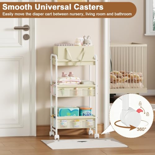 2 in 1 Baby Diaper Organizer with Diaper Caddy Basket