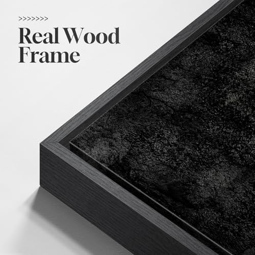 Large Framed Black Abstract Canvas Wall Art Decor for Living Room