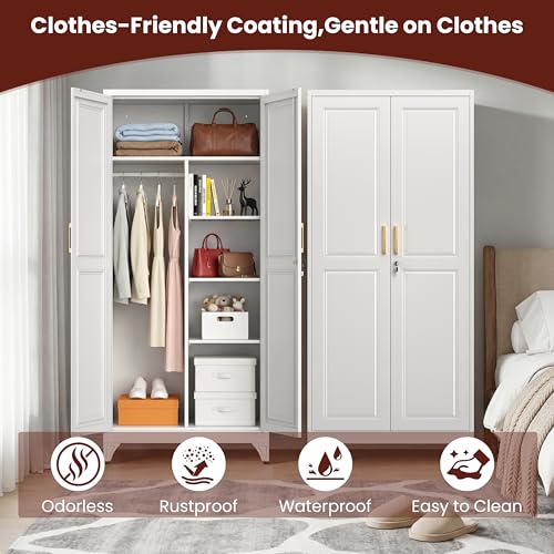 71" Tall Wardrobe Closet with Door