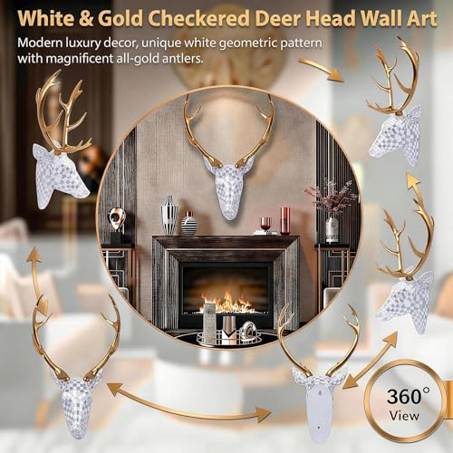 Mosaic Deer Head Wall Decor 15.7x8.7 Inch