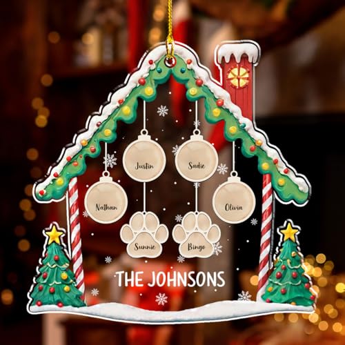 Personalized Family Christmas Acrylic Ornament 2024