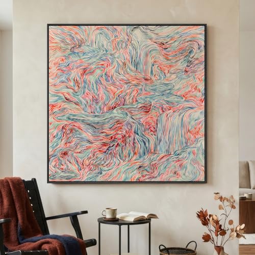 Extra Large Framed Colorful Abstract Wall Art Decor for Living Room
