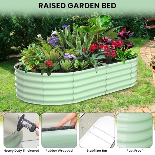 2 Pcs 6x3x1 ft Oval Raised Garden Bed (2 Count)
