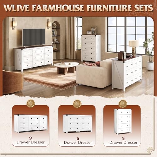 Farmhouse White Dresser for Bedroom