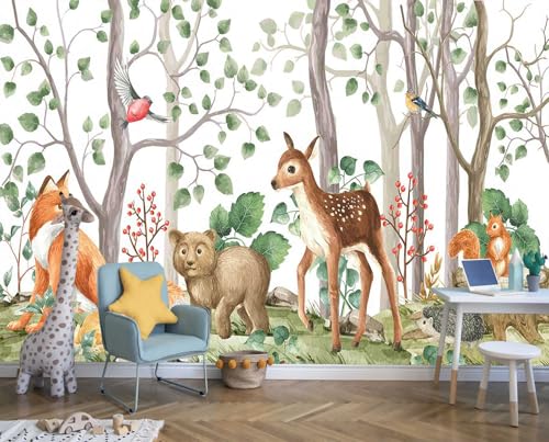 Cute Forest Animals Green Plants Trees