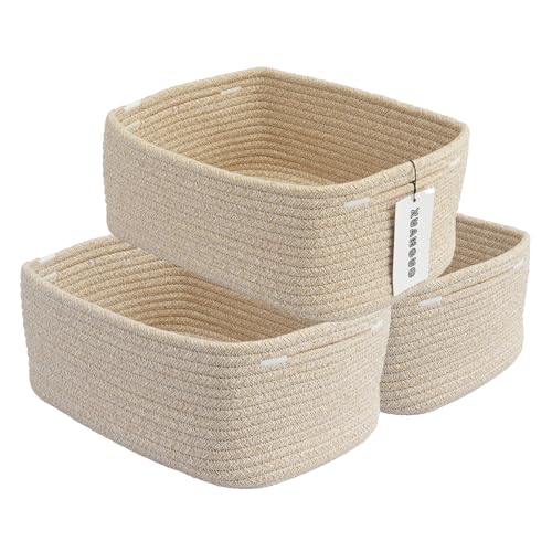 Small Woven Storage Baskets for Shelves (3 Count)