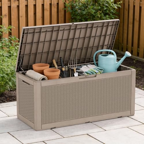 121 Gal Waterproof Outdoor Storage Box Lockable Deck Box