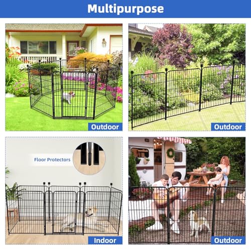 Metal Garden Fence with Gate (54 Sq Ft)