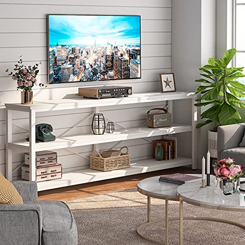 Sofa Table 3 Tiers TV Stand 70.8 Inches Console Table Extra Long with Storage Shelves for Living Room