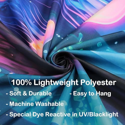 Blacklight Jellyfish Forest Tapestry