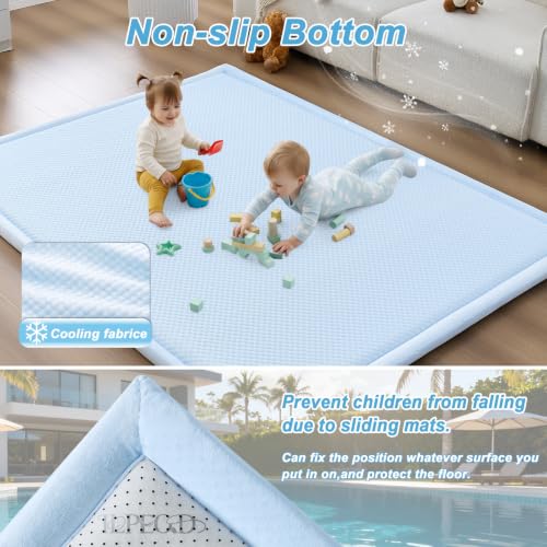 Baby Play Mat for Floor Nursery Rug Muscle Area Playroom Rug Elastic Foam 50x50 Playpenmat Elastic Foam 1.3" Thick Crawling Mat for Babies