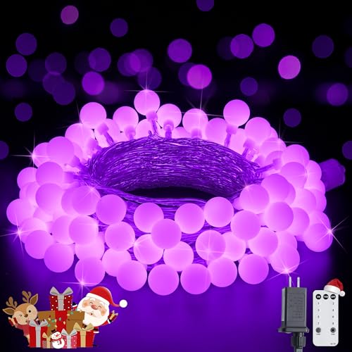 Connectable 100 LED Globe Purple Halloween Lights Indoor 8 Modes