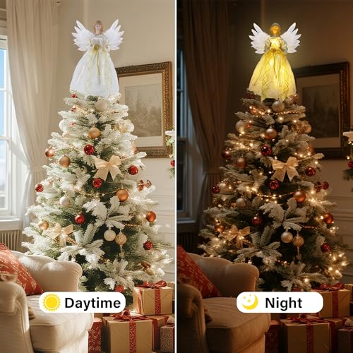 12 inch Lighted Angel Christmas Tree Topper