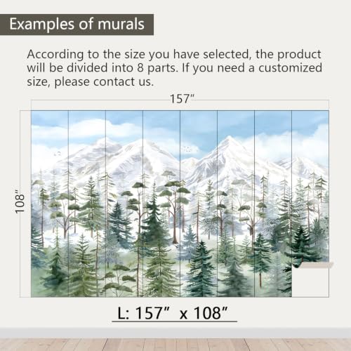 Watercolor Jungle Nursery Peel and Stick Wallpaper Woodland Mural