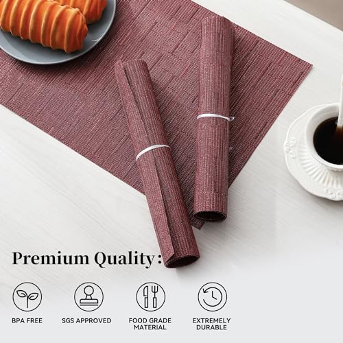 Burgundy Placemats Set of 8 (8 Count)