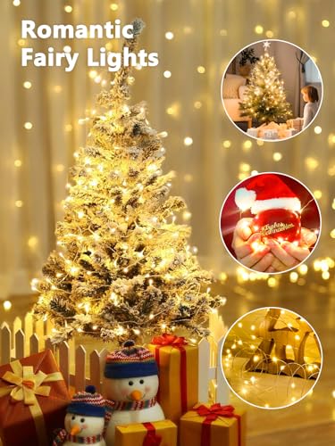 6 Pack Fairy Lights Battery Operated with Remote 120 LED 40 FT Warm White (6 Count)