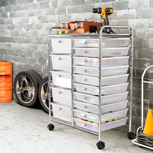 15 Drawers Rolling Utility Cart Art Craft Storage