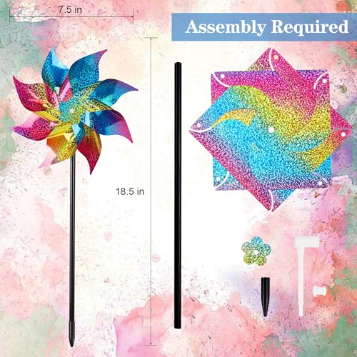 10 Pack Reflective Pinwheels Wind Spinner (10 Count)