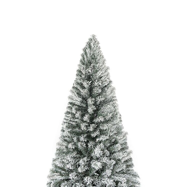 6.5ft Slim Snow Flocked Christmas Tree with Lights