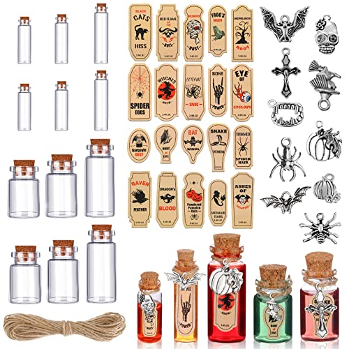 53 Pcs Halloween Mini Potion Bottles with Cork