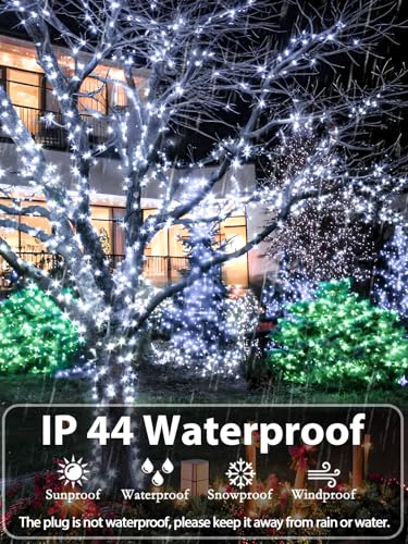 Extendable Christmas String Lights Indoor Outdoor 75.8FT 200 LED Cool White (82 Foot)