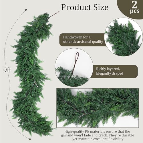 9FT Artificial Cedar Garlands (18 Foot)