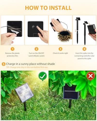 2 Pack Solar String Lights Outdoor Waterproof (2 Count)
