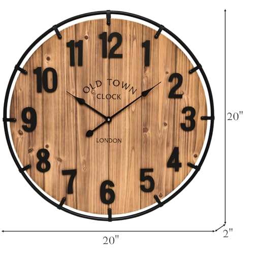 Large Old Town Farmhouse Wall Clock 20 Inches