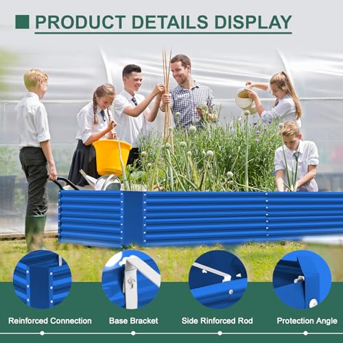 8x4x3ft Rectangular Galvanized Raised Garden Beds