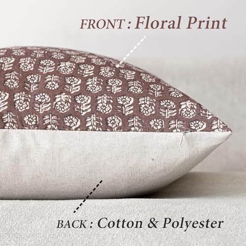 Decorative Floral Print Throw Pillow Covers 20×20 Inch (2 Count)