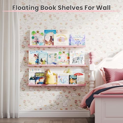 Floating Shelves for Wall Decor and Storage (6 Count)