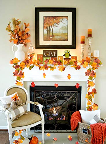 2 Pack Fall Garland Maple Leaf (11.8 Foot)