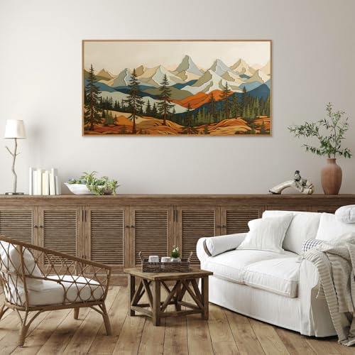 Vintage Mountains Framed Canvas Wall Art