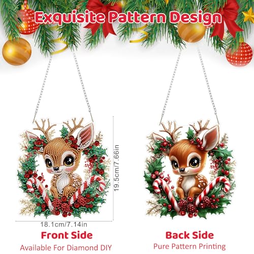Christmas Deer Diamond Art Hanging Kits for Adult