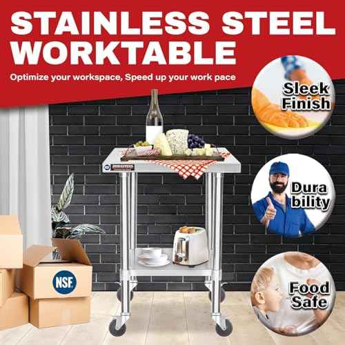 24x18 NSF Stainless Steel Cart Work Table
