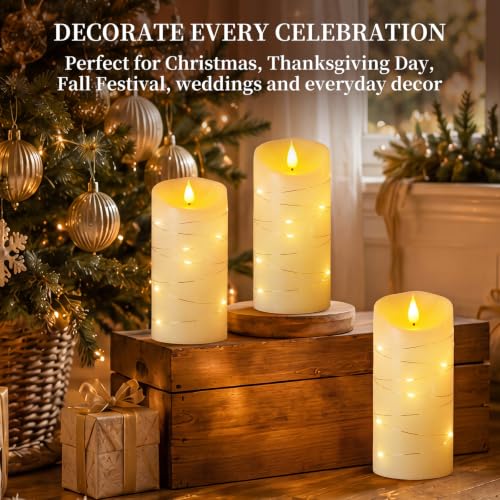 Flameless Candles with String Lights (2 Count)